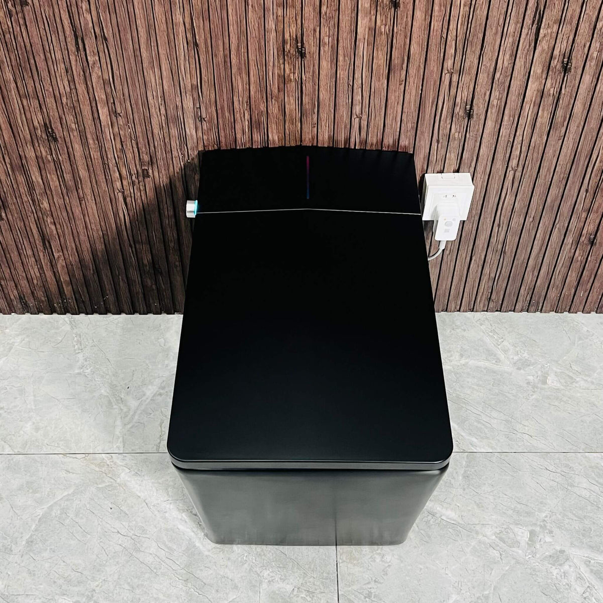 Luxury Black Square Smart Toilet With Bidet, Remote, And Heated Seat (SAK45183)