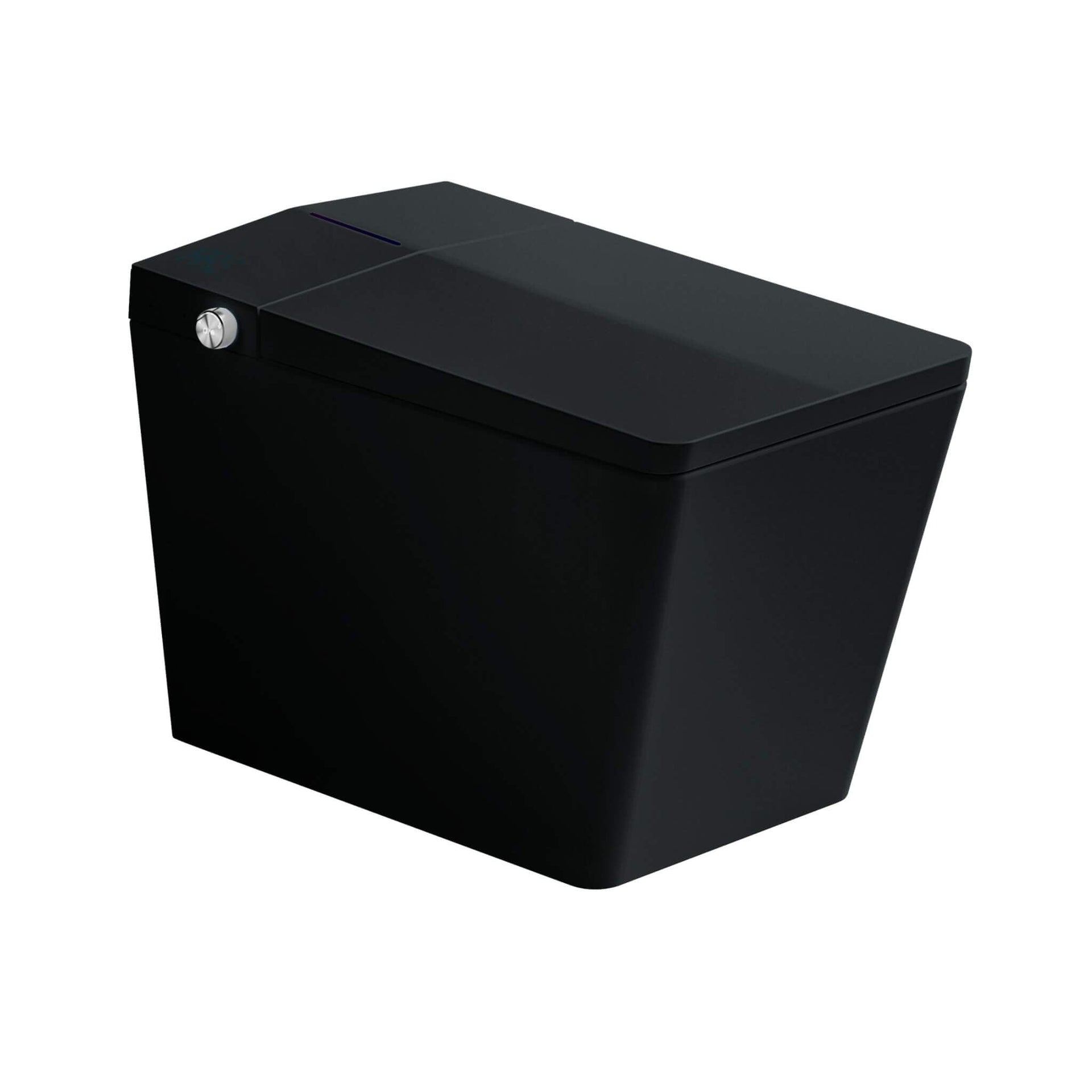 Luxury Black Square Smart Toilet With Bidet, Remote, And Heated Seat (SAK45183)