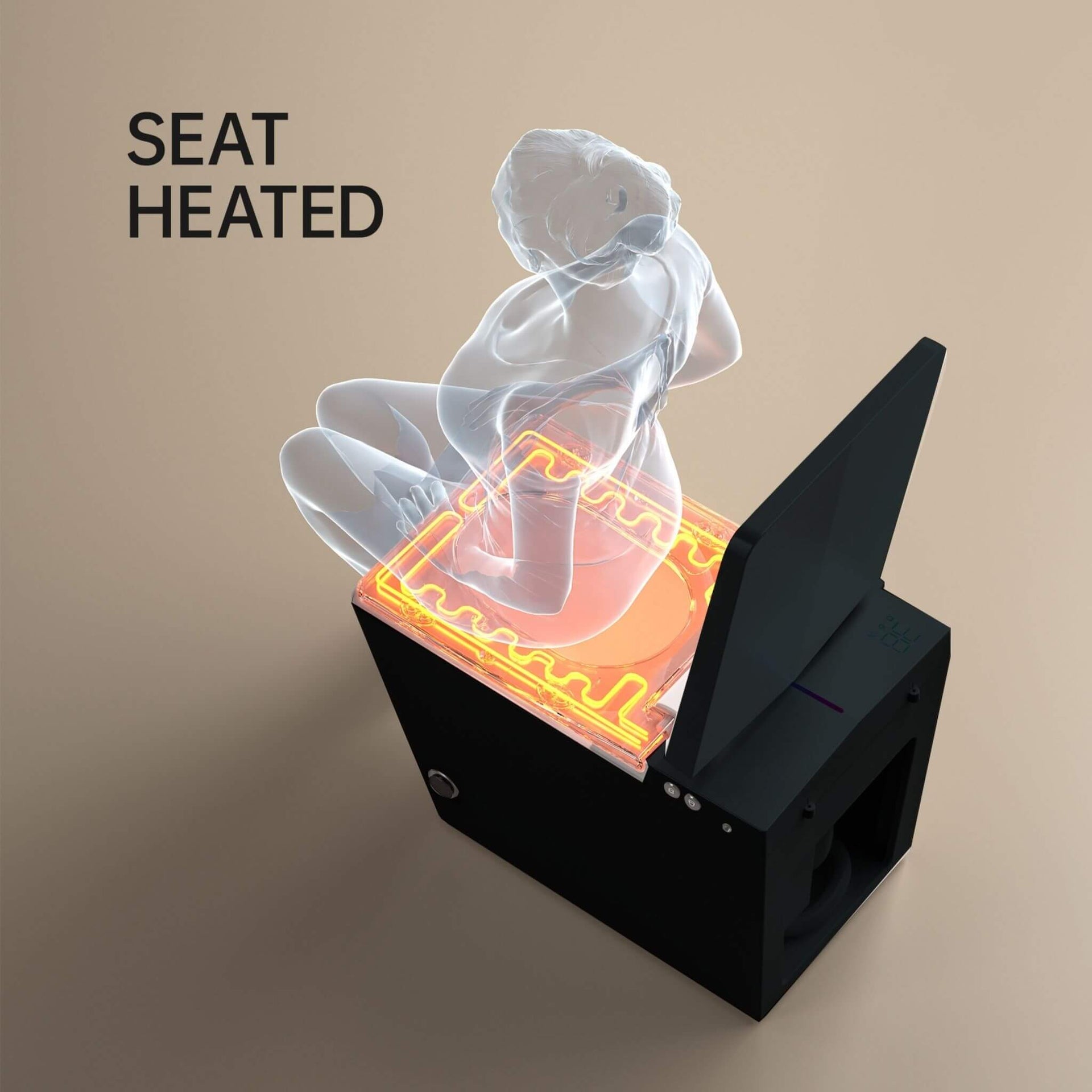 Luxury Black Square Smart Toilet With Bidet, Remote, And Heated Seat (SAK45183)