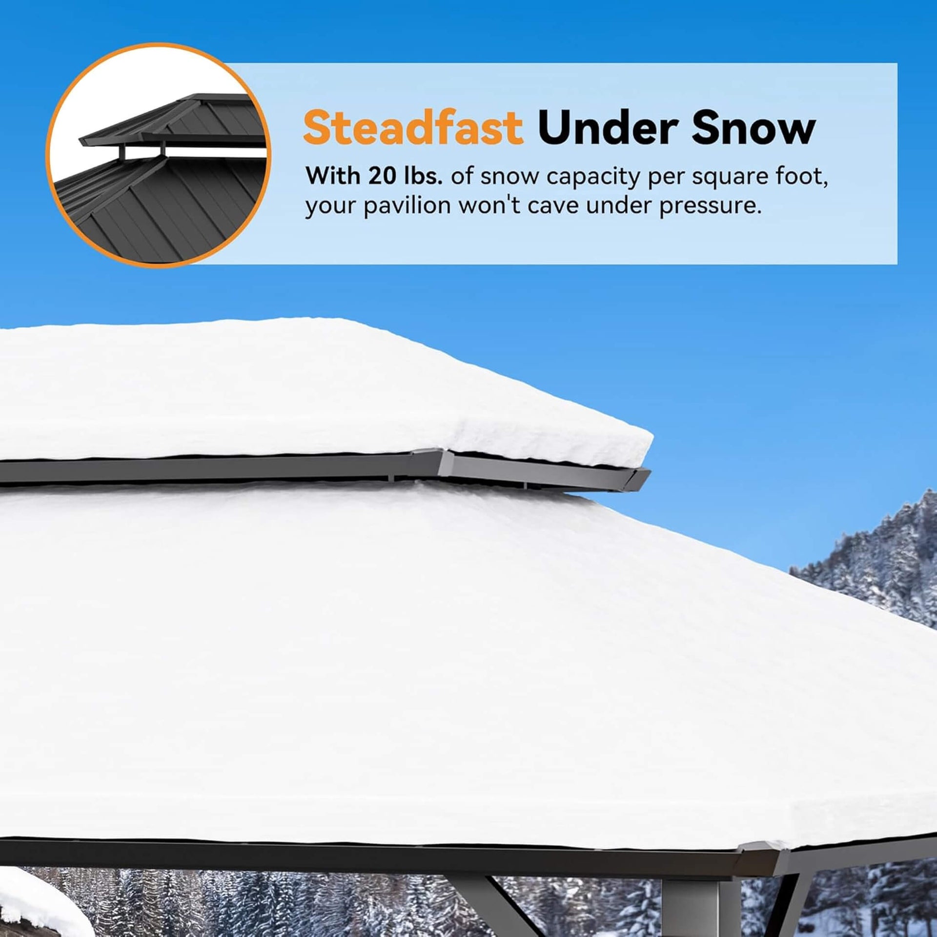 Luxury Double Roof Hardtop Aluminum Gazebo With Decor Hooks, Mosquito Nettings, And LED Lights (SAK91824)
