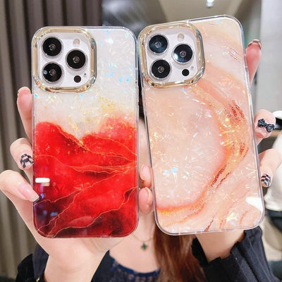 Luxury Flawless Marble Pattern Phone Case For iPhone 14 Pro Max 13 12 11 Soft Shockproof Bumper Back Cover Solid Color Drop Protection Shock-Absorbing Corners