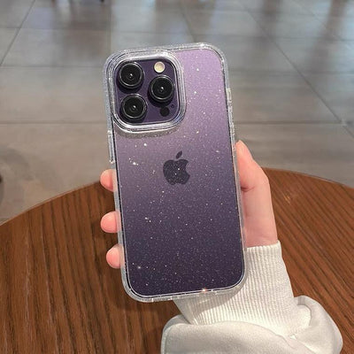 Luxury Glitter Bumper Clear Case for IPhone 14 13 12 11 Pro Max Mini X XS Max XR Cute Shining Shockproof Silicone Cover Hard Back Shockproof Protective Phone Cover For iPhone