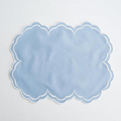 AQUELLE BABY BLUE RECTANGLE FABRIC PLACEMAT (Set Of 4)