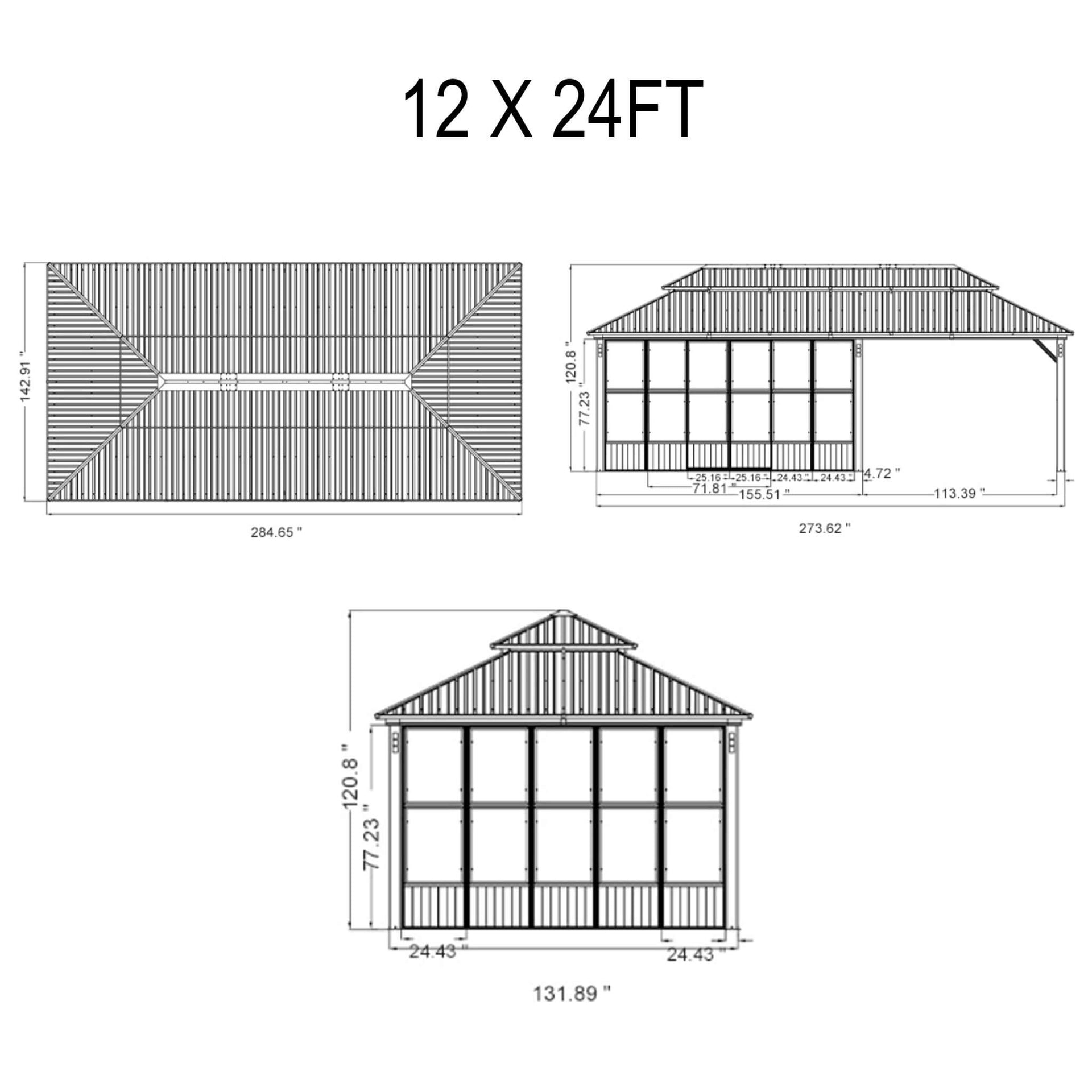 Oasis Luxury Heavy-Duty Hardtop Sunroom With Aluminum Frame And LED Lights (SAK79102)
