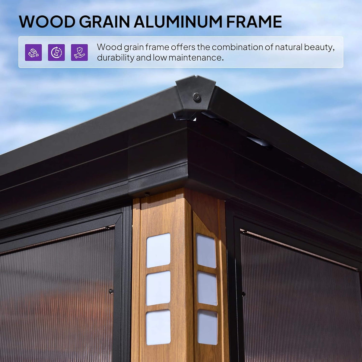 Oasis Luxury Heavy-Duty Hardtop Sunroom With Aluminum Frame And LED Lights (SAK79102)