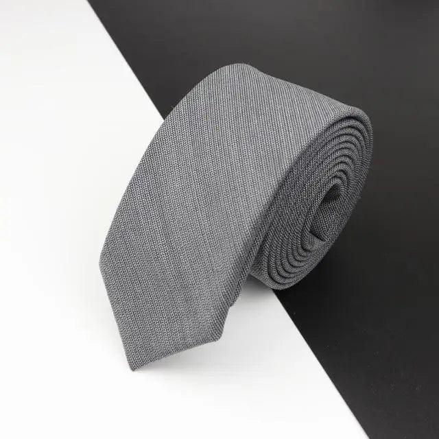 Luxury High Quality Black Grey Skinny Wool Tie For Men Business Meeting Necktie Fashionable Design Excellent Men Gift