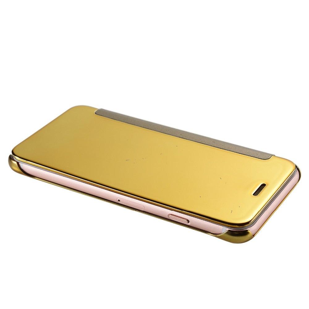 Luxury iphone Flip Case iphone 11 12 13 14 Cover Clear View Windows Mirror Magnetized Simple Closure Unique Flip Phone Stylish Case For iPhone