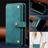 Luxury Leather Green Case For iPhone 13 12 Mini 11 Pro XS Max XR SE 7 8 Plus 6 6s Wallet Flip Card Shoulder Strap Phone Bag Cover Vintage Solid Color PU Leather Flip Cover for iPhone