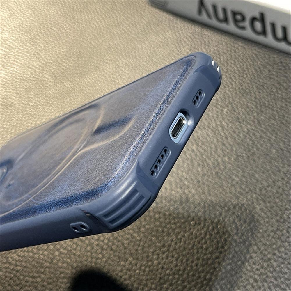 Luxury Leather Magnetic Wireless Charging Case For iPhone 14 11 12 13 Pro Max X XS XR 8 7 Plus Shockproof Soft Cover Shockproof Unique Vintage Design Leather Case For iPhone