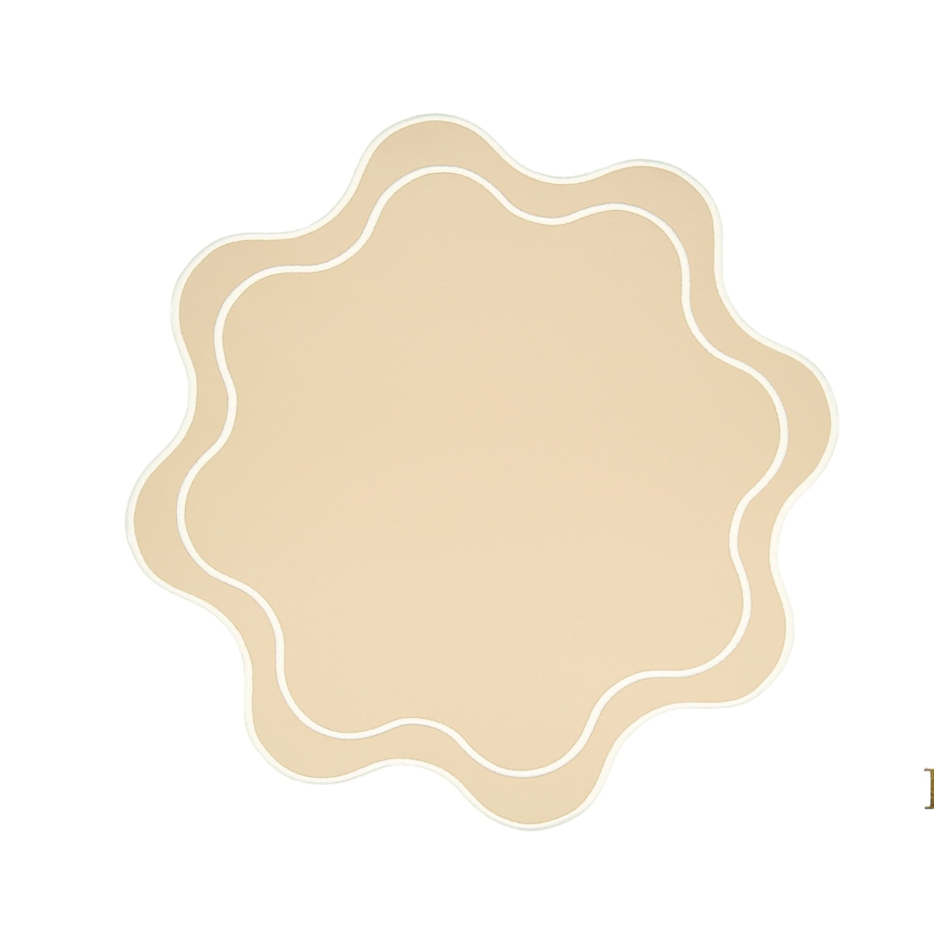 HAVEN BEIGE WAVY EDGE FAUX LEATHER PLACEMAT (Set Of 4)