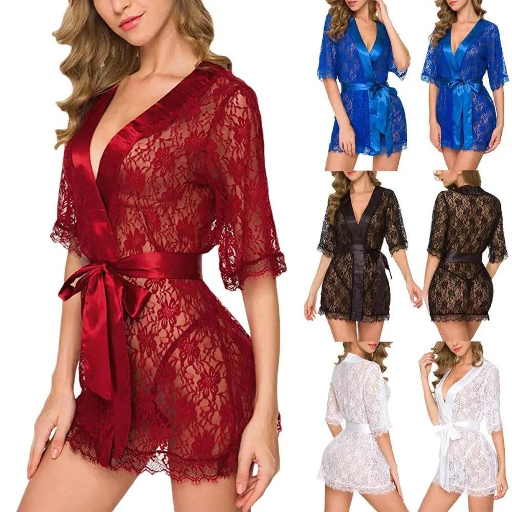 Luxury Lightweight Ladies Nightwear Elegant Short Gorgeous Design Bathrobe Sleepwear For Women
