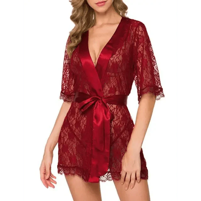 Luxury Lightweight Ladies Nightwear Elegant Short Gorgeous Design Bathrobe Sleepwear For Women