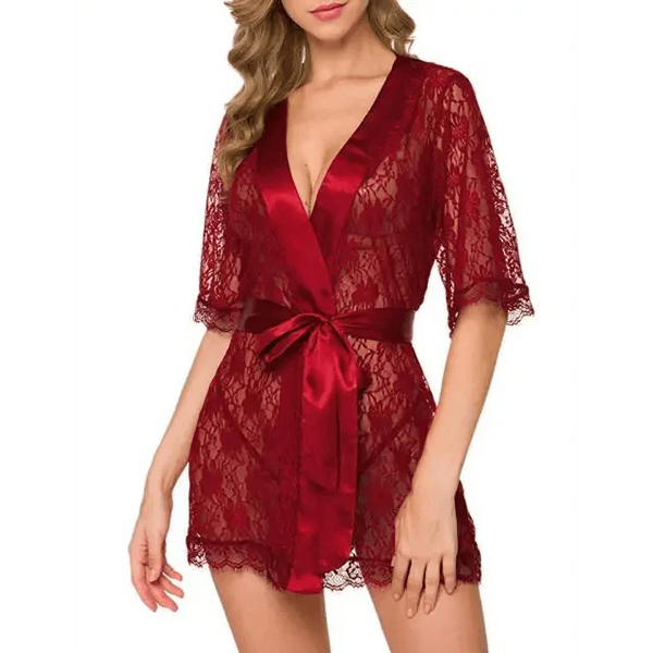 Luxury Lightweight Ladies Nightwear Elegant Short Gorgeous Design Bathrobe Sleepwear For Women