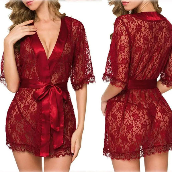 Luxury Lightweight Ladies Nightwear Elegant Short Gorgeous Design Bathrobe Sleepwear For Women