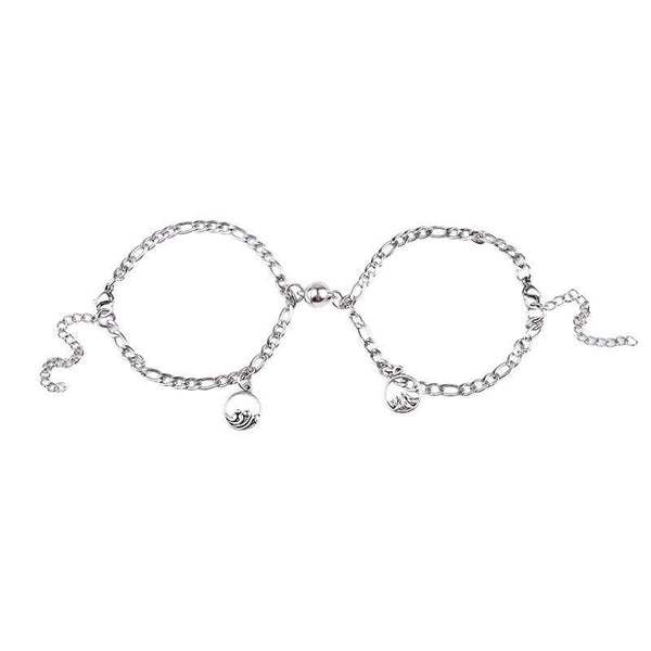 Luxury Magnet Attract Couples Bracelet Stainless Steel Chain Bracelets Charm Jewelry Matching Relationship Bracelets For Boyfriend And Girlfriend Stainless Steel His And Her Love Distance Promise Bracelets For Couples