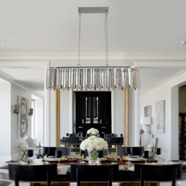 Modern Crystal Chandelier with Oval Design for Home Decor