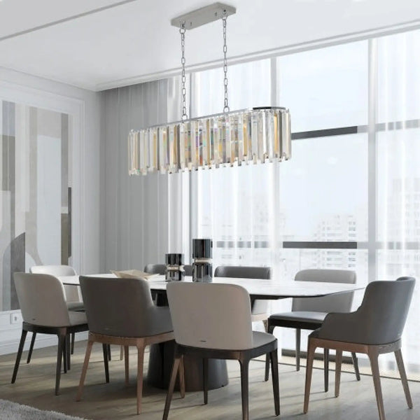 Modern Crystal Chandelier with Oval Design for Home Decor