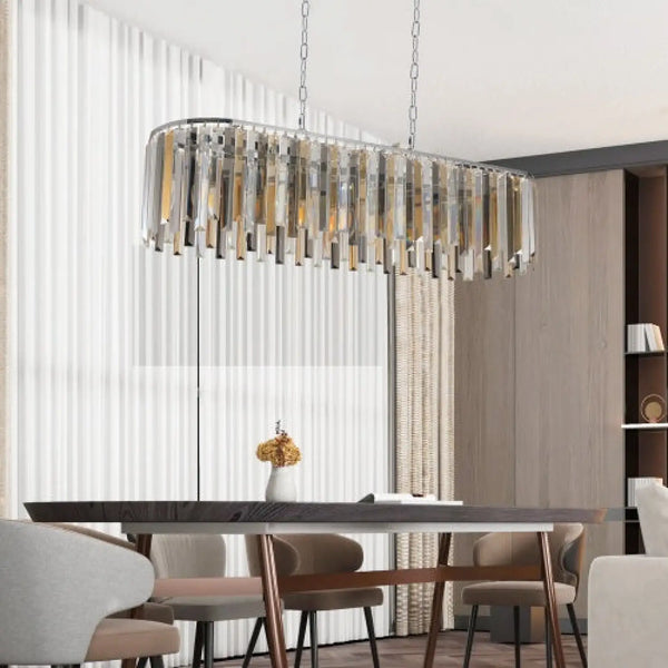 Modern Crystal Chandelier with Oval Design for Home Decor