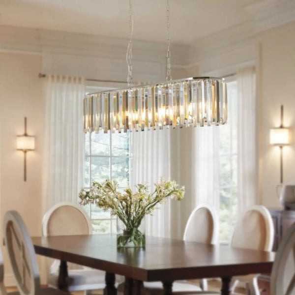 Modern Crystal Chandelier with Oval Design for Home Decor