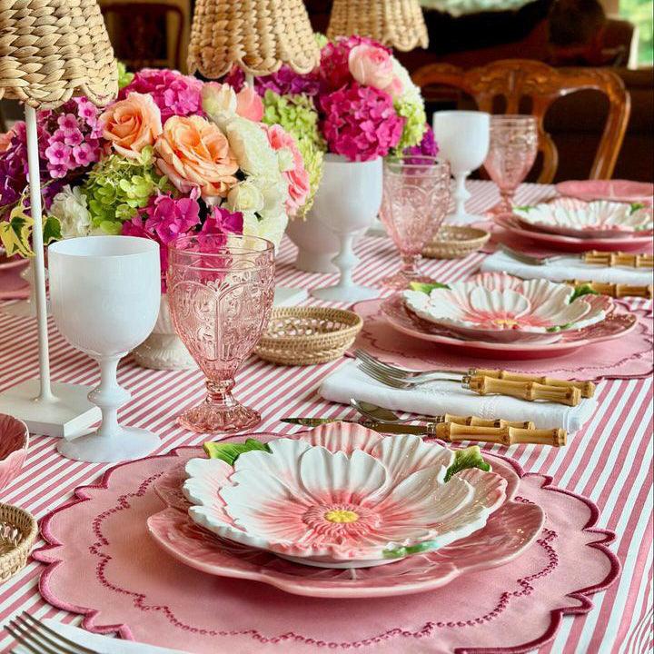 SPRING TABLE DECOR – HARMONY PINK ROUND FABRIC PLACEMAT