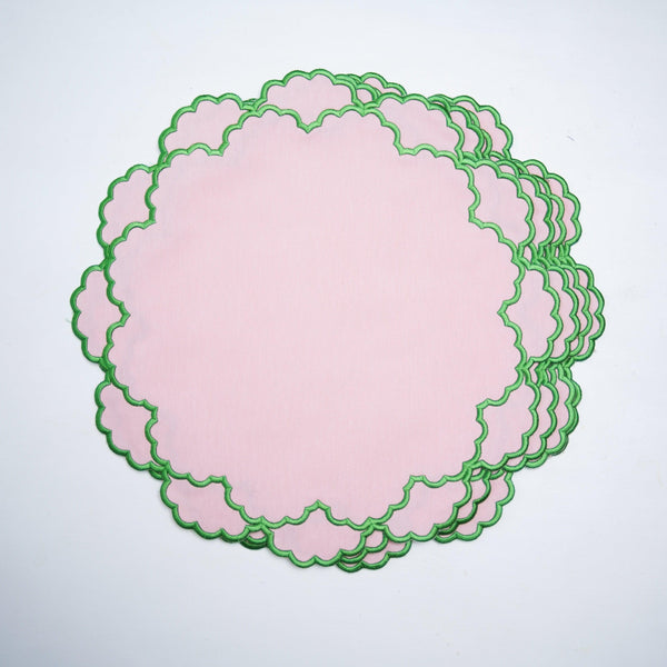 CRESSIDA LIGHT PINK ROUND FABRIC PLACEMAT (Set Of 4)