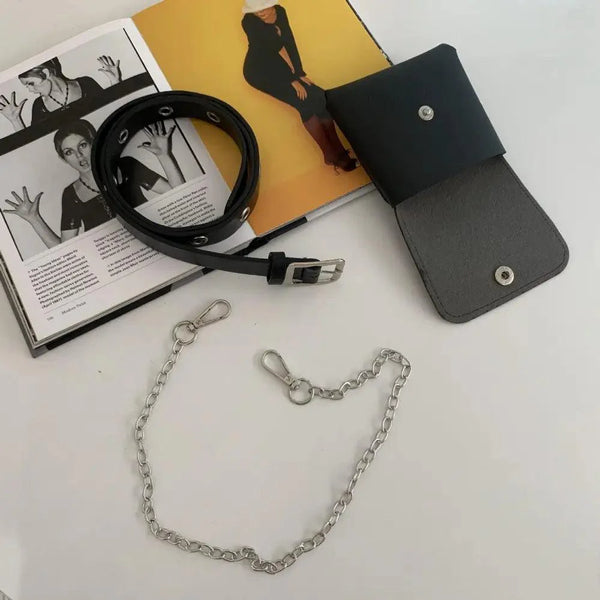 Luxury PU Leather Fanny Pack Simple Women's Belt Bag Small Fanny Pack Handbag With Chain Stylish Travel Waist Bag For Women