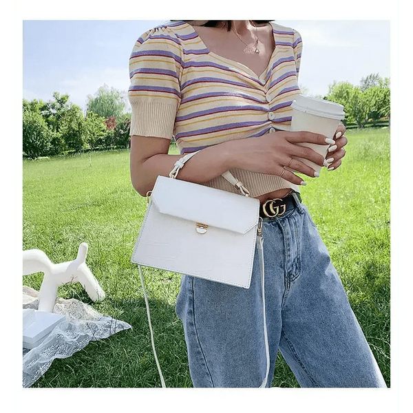 Luxury Snow White Crossbody Bags For Women And Girls Small PU Leather Handbag - Ladies Designer Evening Bags