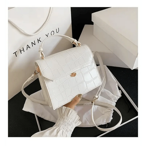 Luxury Snow White Crossbody Bags For Women And Girls Small PU Leather Handbag - Ladies Designer Evening Bags