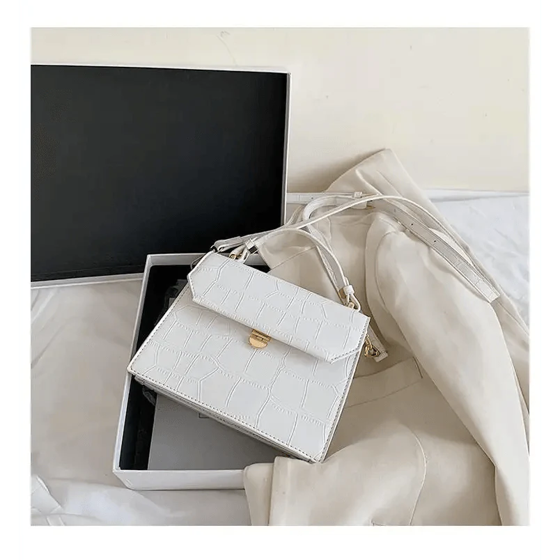 Luxury Snow White Crossbody Bags For Women And Girls Small PU Leather Handbag - Ladies Designer Evening Bags