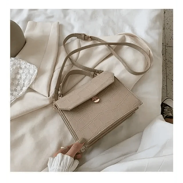 Luxury Snow White Crossbody Bags For Women And Girls Small PU Leather Handbag - Ladies Designer Evening Bags