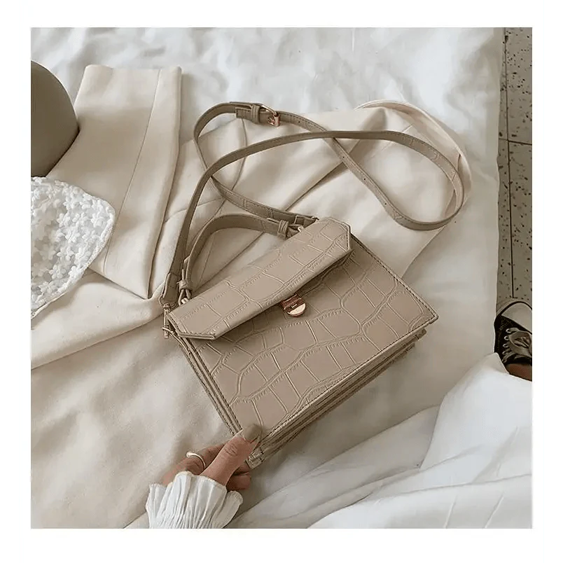 Luxury Snow White Crossbody Bags For Women And Girls Small PU Leather Handbag - Ladies Designer Evening Bags