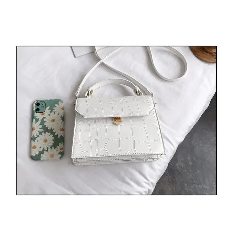Luxury Snow White Crossbody Bags For Women And Girls Small PU Leather Handbag - Ladies Designer Evening Bags