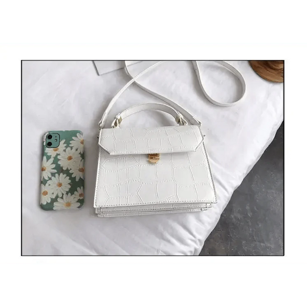 Luxury Snow White Crossbody Bags For Women And Girls Small PU Leather Handbag - Ladies Designer Evening Bags