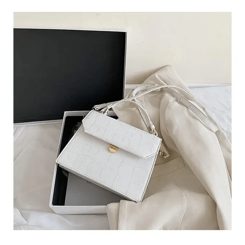 Luxury Snow White Crossbody Bags For Women And Girls Small PU Leather Handbag - Ladies Designer Evening Bags
