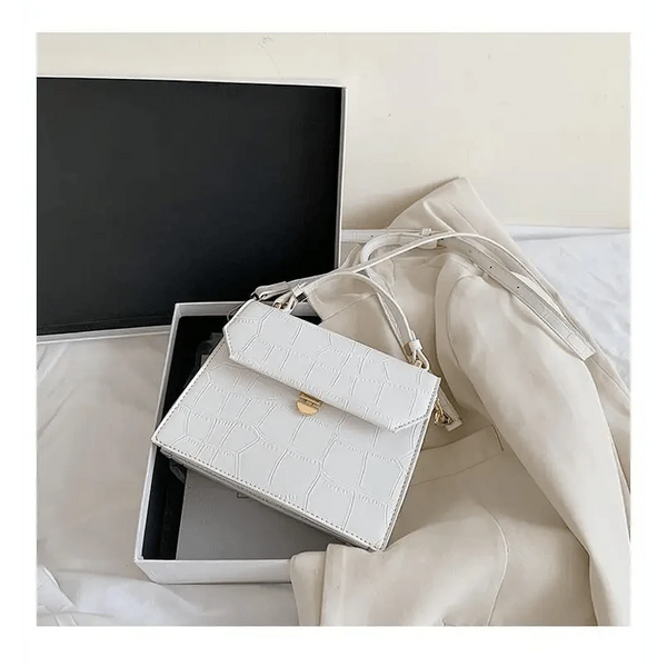 Luxury Snow White Crossbody Bags For Women And Girls Small PU Leather Handbag - Ladies Designer Evening Bags
