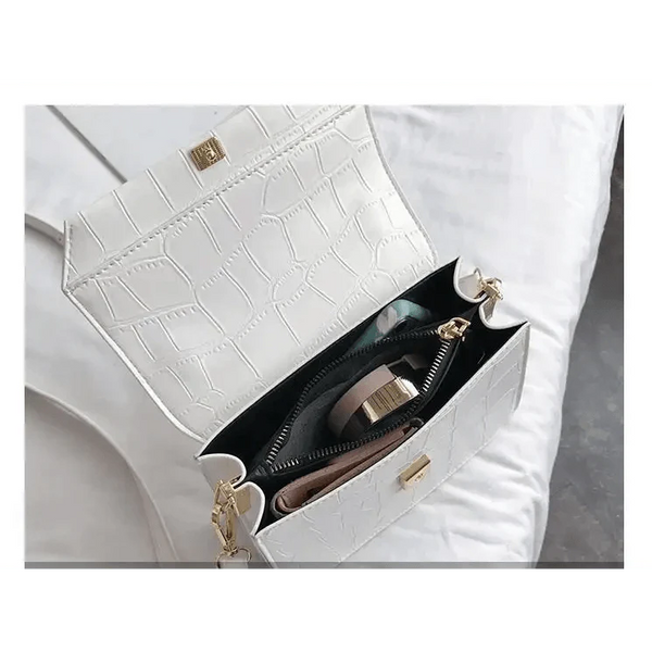 Luxury Snow White Crossbody Bags For Women And Girls Small PU Leather Handbag - Ladies Designer Evening Bags