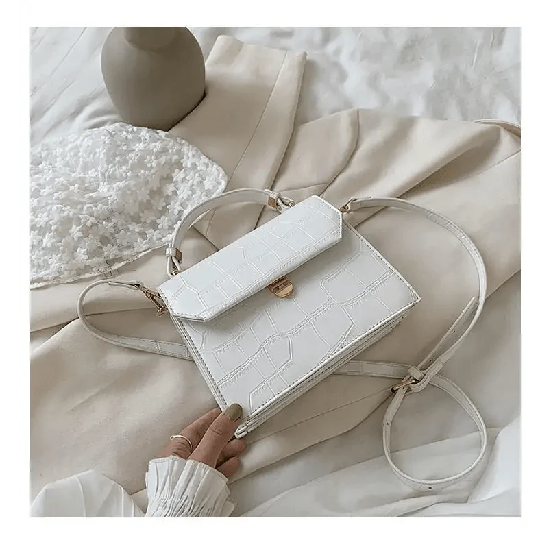 Luxury Snow White Crossbody Bags For Women And Girls Small PU Leather Handbag - Ladies Designer Evening Bags