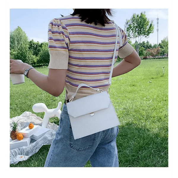 Luxury Snow White Crossbody Bags For Women And Girls Small PU Leather Handbag - Ladies Designer Evening Bags