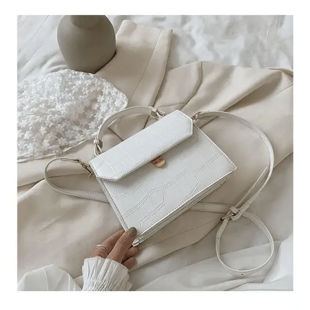 Luxury Snow White Crossbody Bags For Women And Girls Small PU Leather Handbag - Ladies Designer Evening Bags