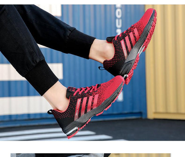 Luxury Sport Mens Sneakers Mesh Breathable Casual Men Shoes Comfortable Non-Slip Shock Absorption Light Outdoor Walking Comfortable Running Sneakers