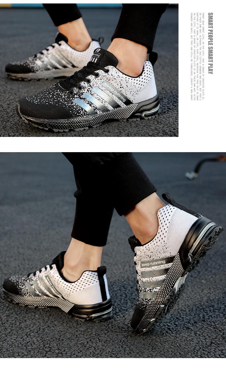 Luxury Sport Mens Sneakers Mesh Breathable Casual Men Shoes Comfortable Non-Slip Shock Absorption Light Outdoor Walking Comfortable Running Sneakers