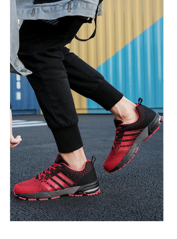 Luxury Sport Mens Sneakers Mesh Breathable Casual Men Shoes Comfortable Non-Slip Shock Absorption Light Outdoor Walking Comfortable Running Sneakers
