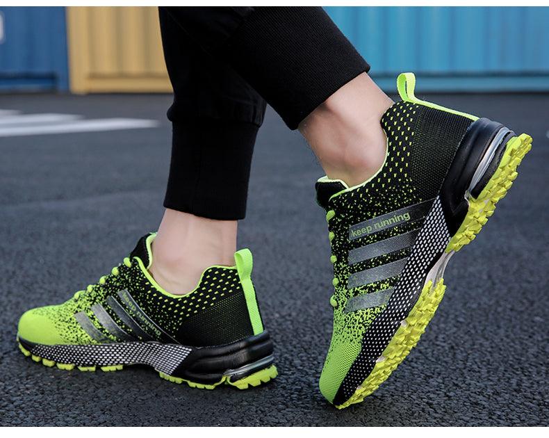 Luxury Sport Mens Sneakers Mesh Breathable Casual Men Shoes Comfortable Non-Slip Shock Absorption Light Outdoor Walking Comfortable Running Sneakers