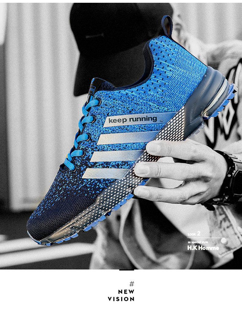 Luxury Sport Mens Sneakers Mesh Breathable Casual Men Shoes Comfortable Non-Slip Shock Absorption Light Outdoor Walking Comfortable Running Sneakers