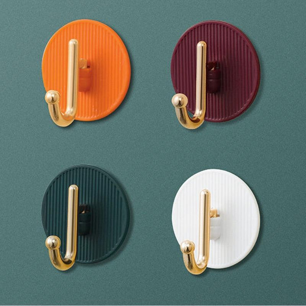 Luxury Wall Hooks Without Punching Self-Adhesive Suitable for Kitchen and Bathroom key Holder Seamless Hooks Behind The Door Wall Mounted Coat Rack Plastic Hook Home Decorative Small Hooks for Hanging Hat Coats Towel Jacket