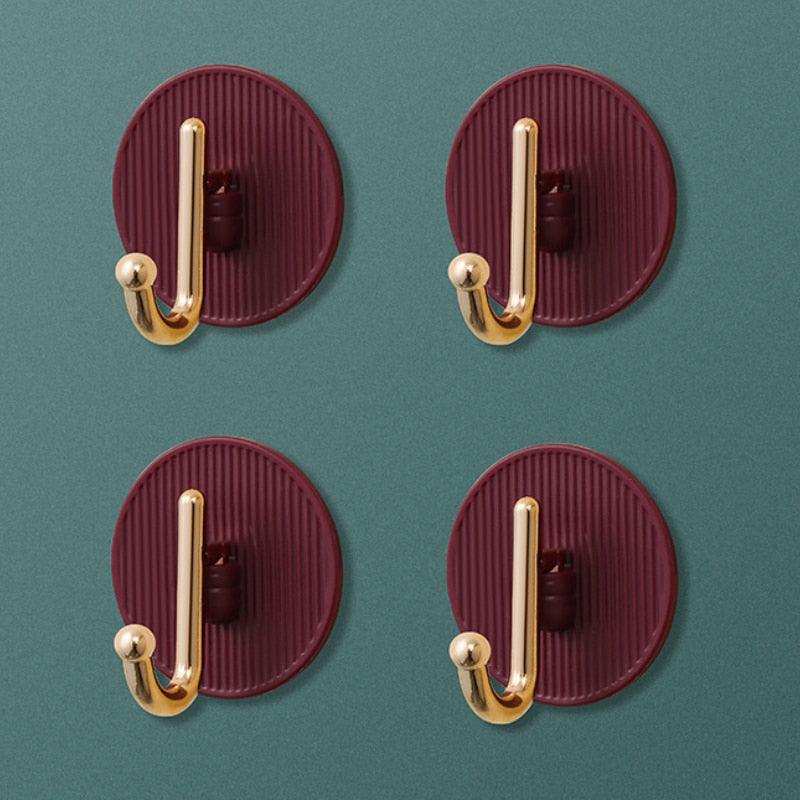 Luxury Wall Hooks Without Punching Self-Adhesive Suitable for Kitchen and Bathroom key Holder Seamless Hooks Behind The Door Wall Mounted Coat Rack Plastic Hook Home Decorative Small Hooks for Hanging Hat Coats Towel Jacket