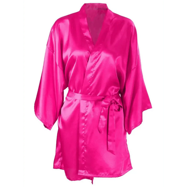 Luxury White Silk Women Bathrobe Soft Short Ladies Sleepwear Indoor Bathrobe Party Sleepwear With Waist Belt