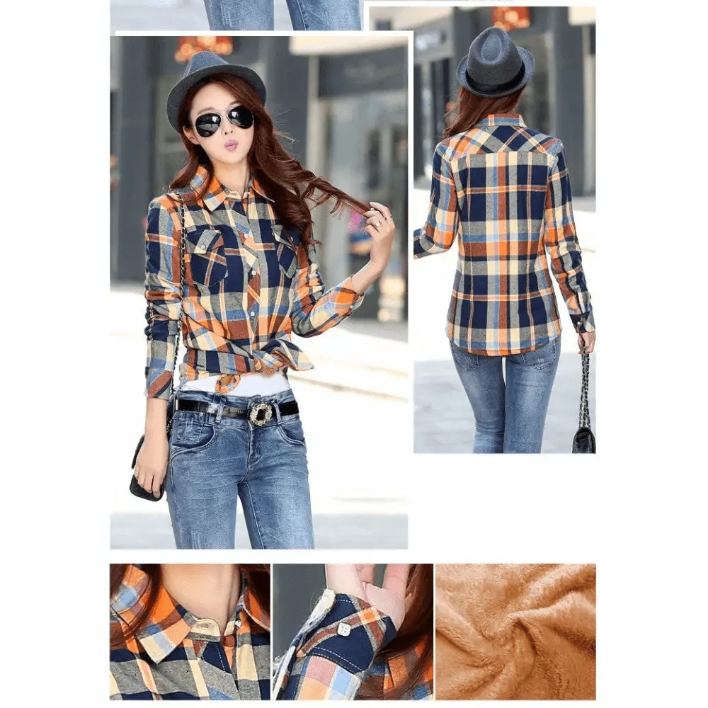Luxury Winter Warm, Plus Velvet Thicken Plaid Shirt Style Coat Jacket For Women Clothes/Tops/Casual/Jacket/Outerwear For Female