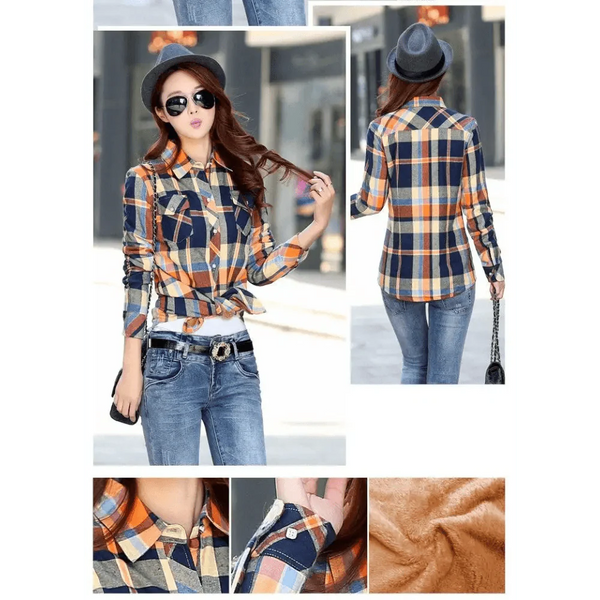 Luxury Winter Warm, Plus Velvet Thicken Plaid Shirt Style Coat Jacket For Women Clothes/Tops/Casual/Jacket/Outerwear For Female