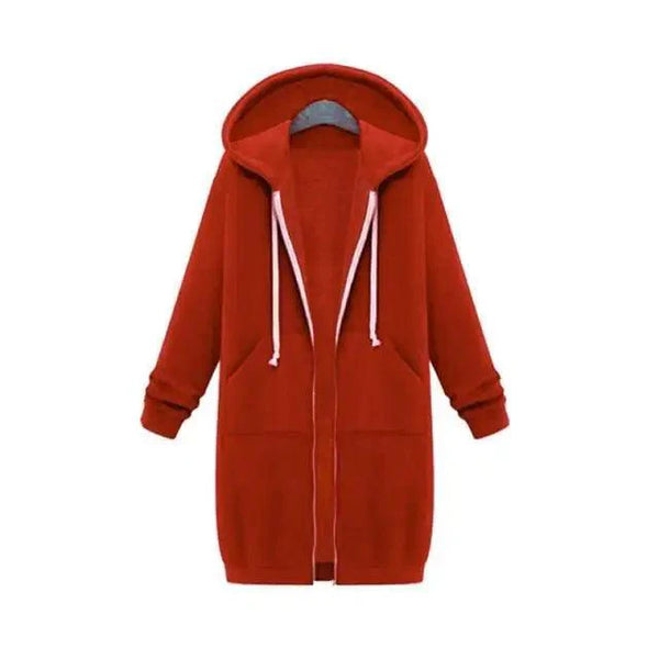 Luxury Women's Autumn Winter Thickening Hoodies Leisure Loose Hooded Jackets Pockets Plus Size Sweatshirt Sports Dresses Outwear Women's Hooded Flannel Jacket Casual Fleece Windbreaker Hoodie